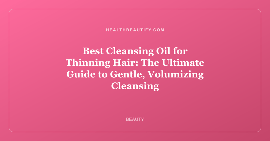 Best Cleansing Oil for Thinning Hair: The Ultimate Guide to Gentle, Volumizing Cleansing