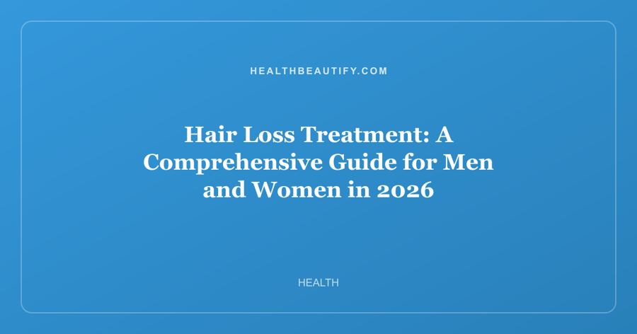 Hair Loss Treatment: A Comprehensive Guide for Men and Women in 2026