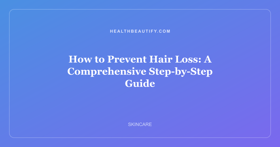 How to Prevent Hair Loss: A Comprehensive Step-by-Step Guide