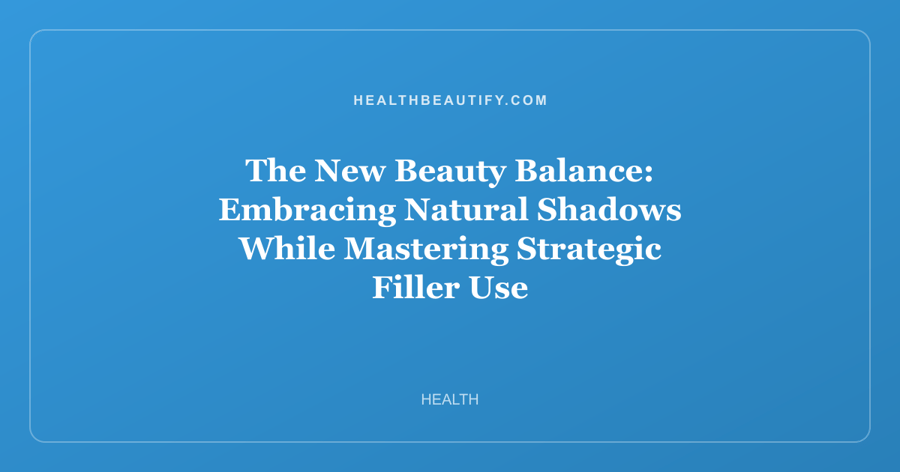 The New Beauty Balance: Embracing Natural Shadows While Mastering Strategic Filler Use