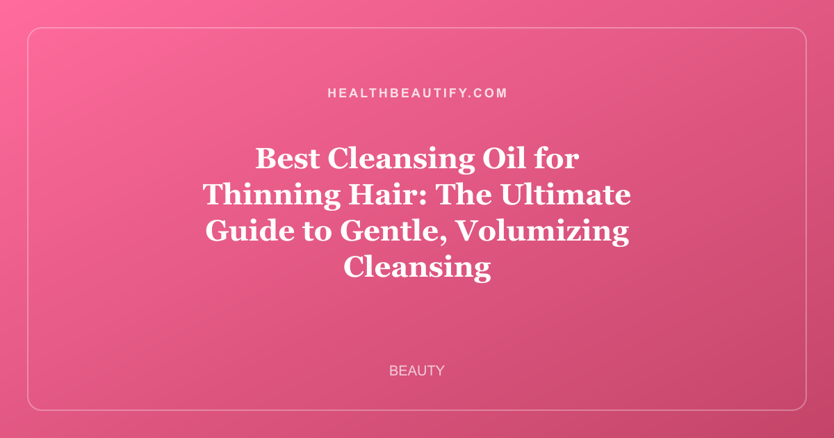 Best Cleansing Oil for Thinning Hair: The Ultimate Guide to Gentle, Volumizing Cleansing