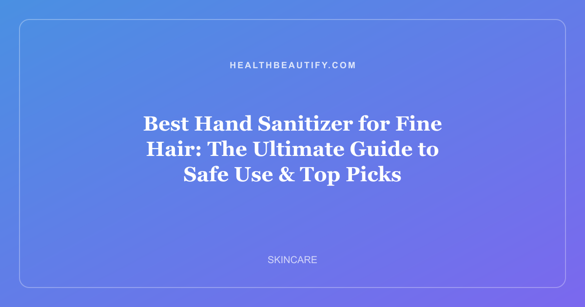 Best Hand Sanitizer for Fine Hair: The Ultimate Guide to Safe Use & Top Picks