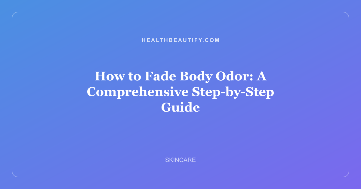 How to Fade Body Odor: A Comprehensive Step-by-Step Guide