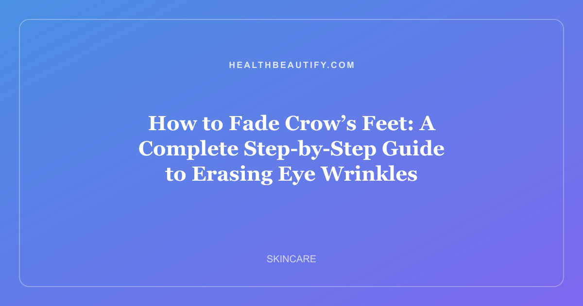 How to Fade Crow’s Feet: A Complete Step-by-Step Guide to Erasing Eye Wrinkles
