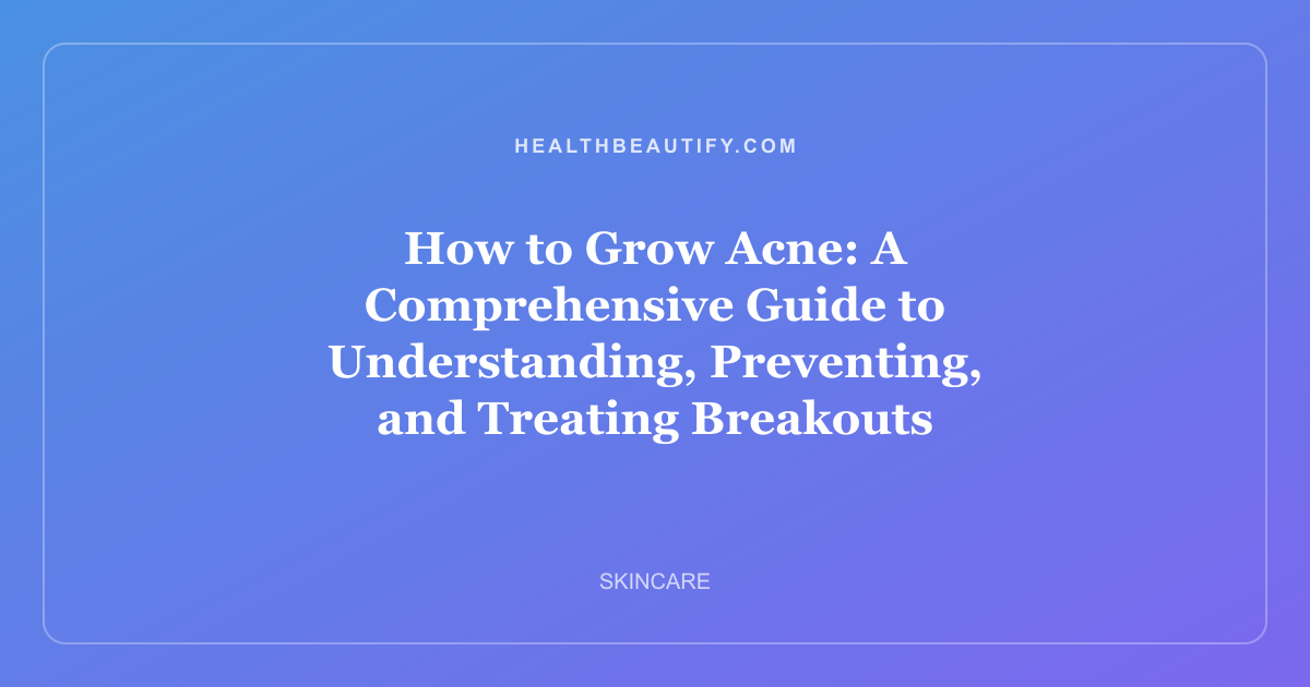 How to Grow Acne: A Comprehensive Guide to Understanding, Preventing, and Treating Breakouts