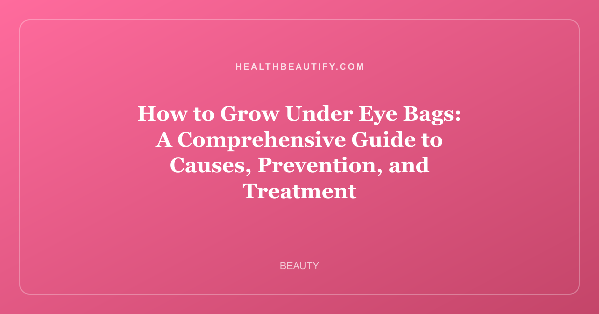 How to Grow Under Eye Bags: A Comprehensive Guide to Causes, Prevention, and Treatment