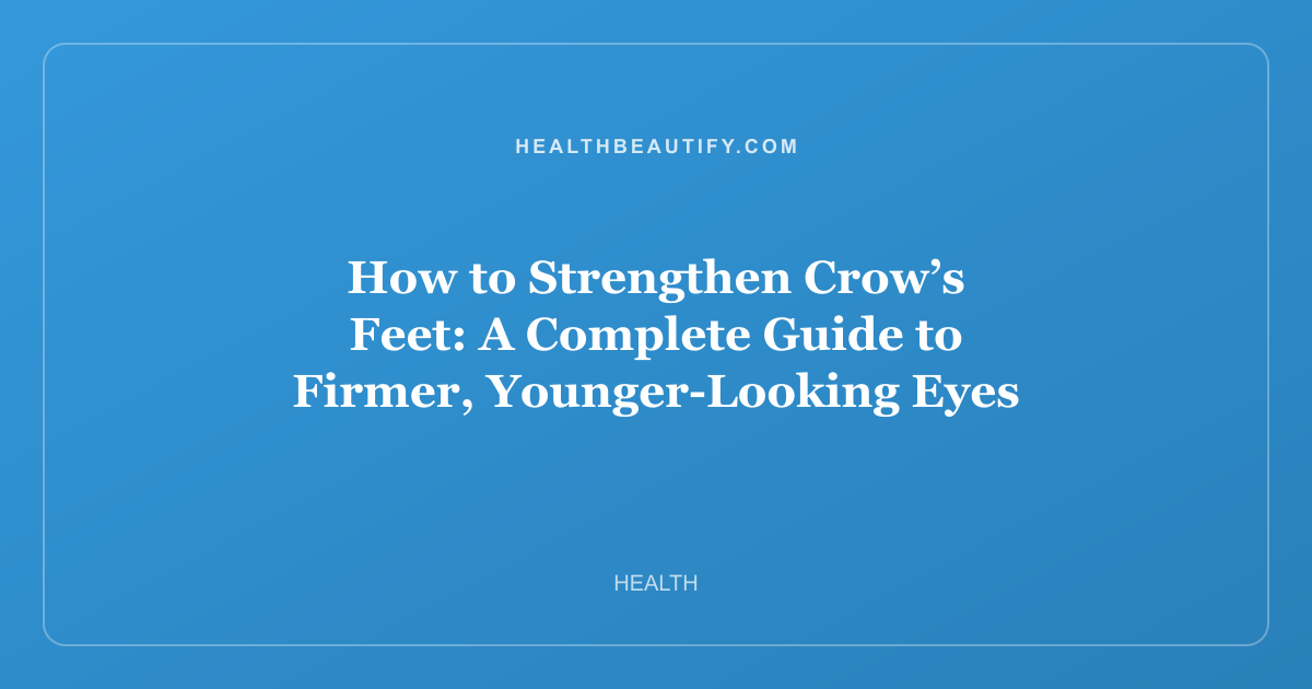 How to Strengthen Crow’s Feet: A Complete Guide to Firmer, Younger-Looking Eyes