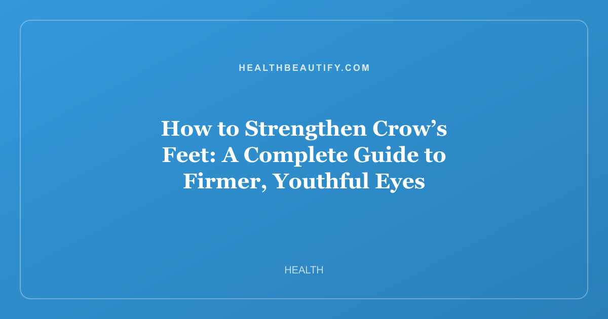 How to Strengthen Crow’s Feet: A Complete Guide to Firmer, Youthful Eyes