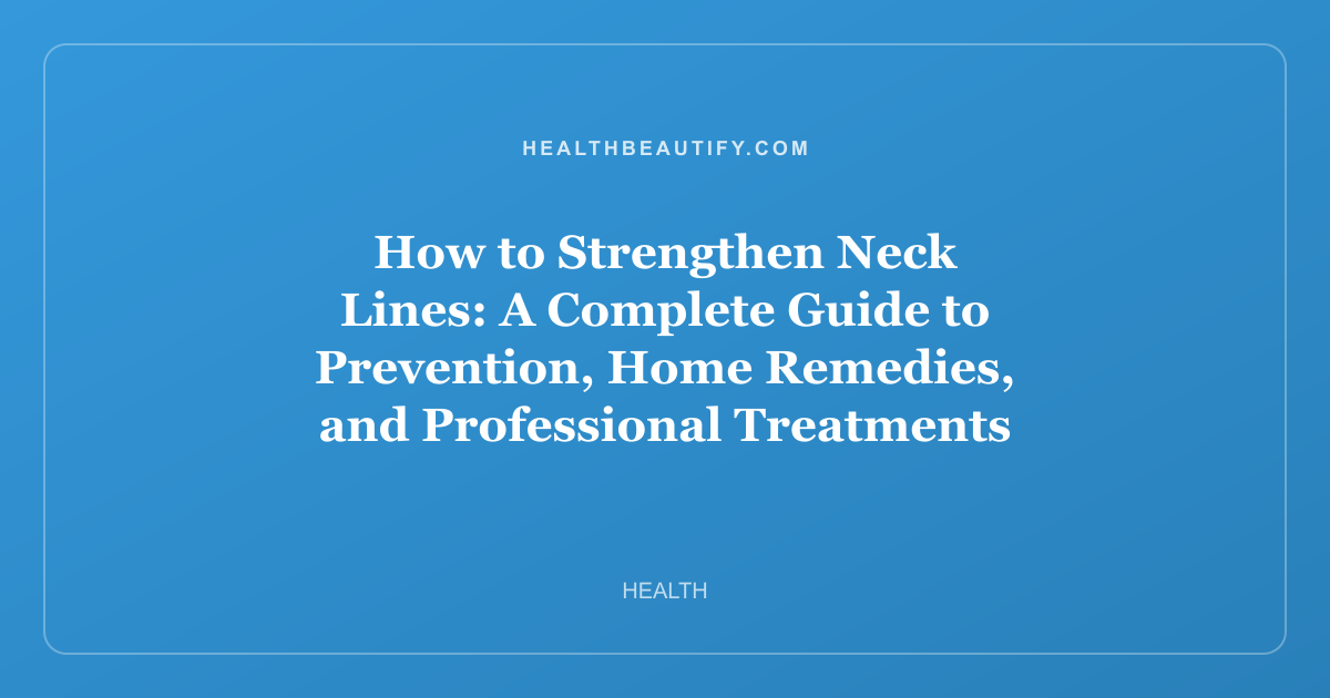 How to Strengthen Neck Lines: A Complete Guide to Prevention, Home Remedies, and Professional Treatments