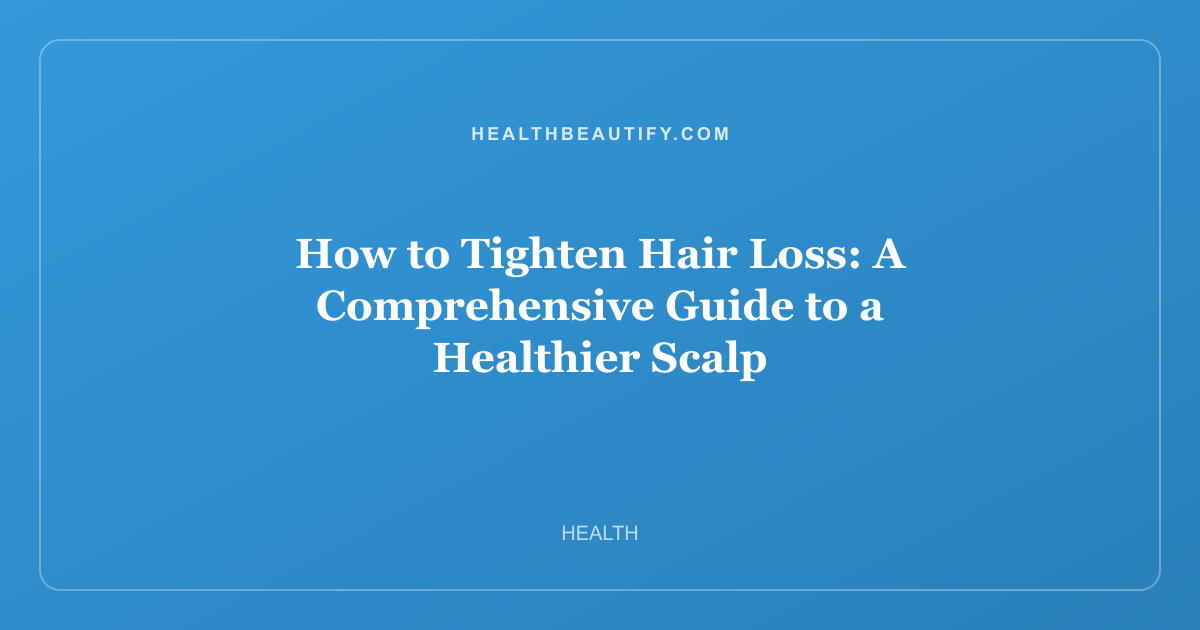 How to Tighten Hair Loss: A Comprehensive Guide to a Healthier Scalp