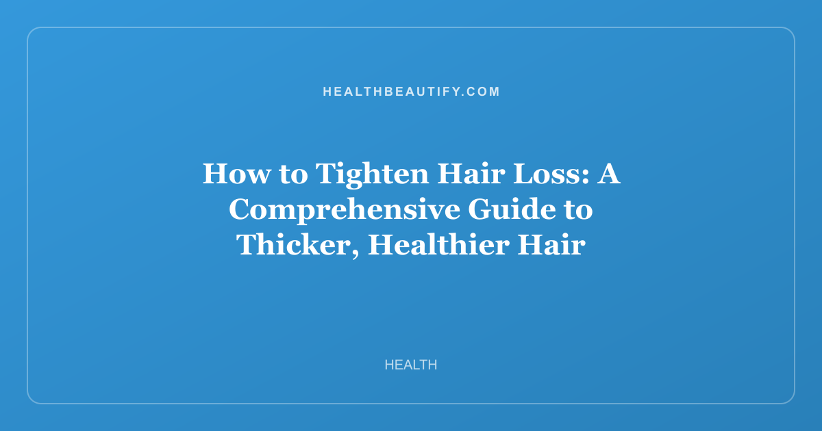 How to Tighten Hair Loss: A Comprehensive Guide to Thicker, Healthier Hair