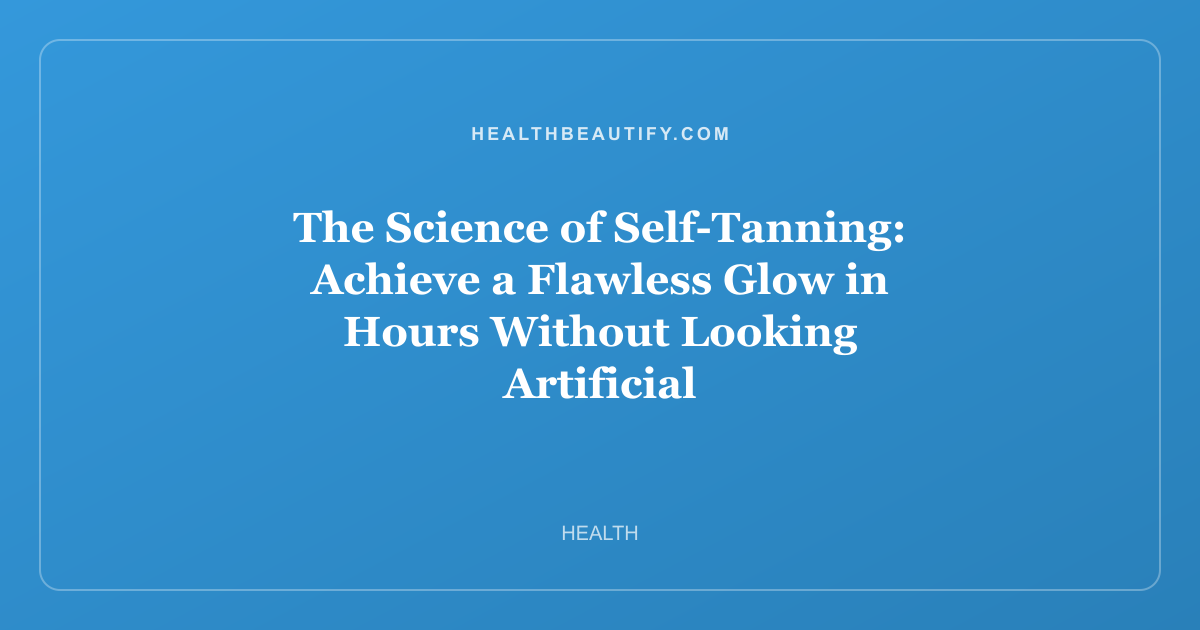 The Science of Self-Tanning: Achieve a Flawless Glow in Hours Without Looking Artificial