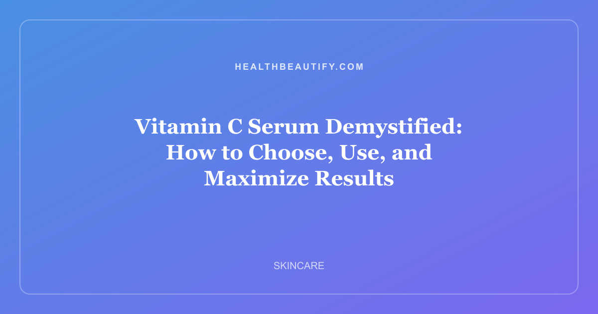 Vitamin C Serum Demystified: How to Choose, Use, and Maximize Results