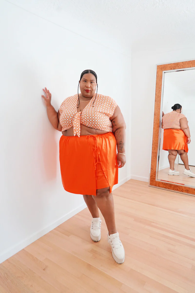 ITSMEKELLIEB X WRAY collection-Orange_Wrap_Skirt