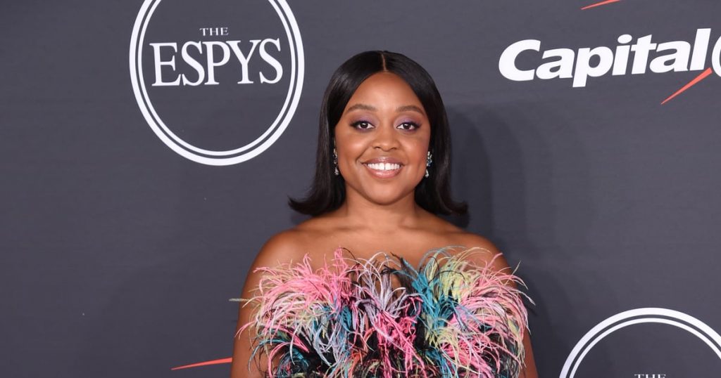 Quinta Brunson Shines in Rainbow Feathers at the ESPYs Quinta Brunson Shines in Rainbow Feathers at the ESPYs