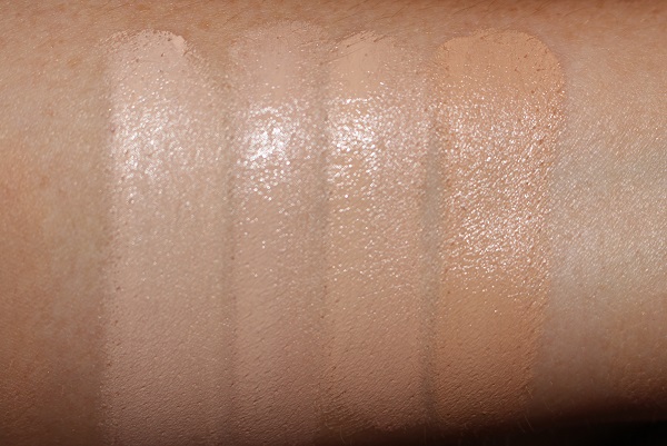 Charlotte Tilbury Beautiful Skin Radiant Concealer Review & Swatches 8 Charlotte Tilbury Beautiful Skin Concealer Swatches - 1, 2.5, 3.5, 5 blended out