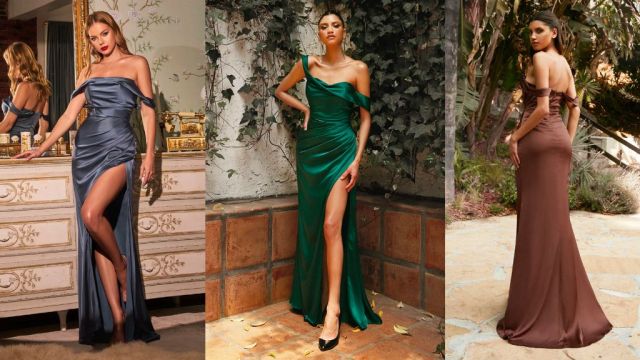 10 Trendiest Satin Bridesmaid Dresses for 2022 - Best Styles & Colors for All Maids of Honor 6 satin bridesmaid dresses with slim shape and ‘drop-down’ sleevelets