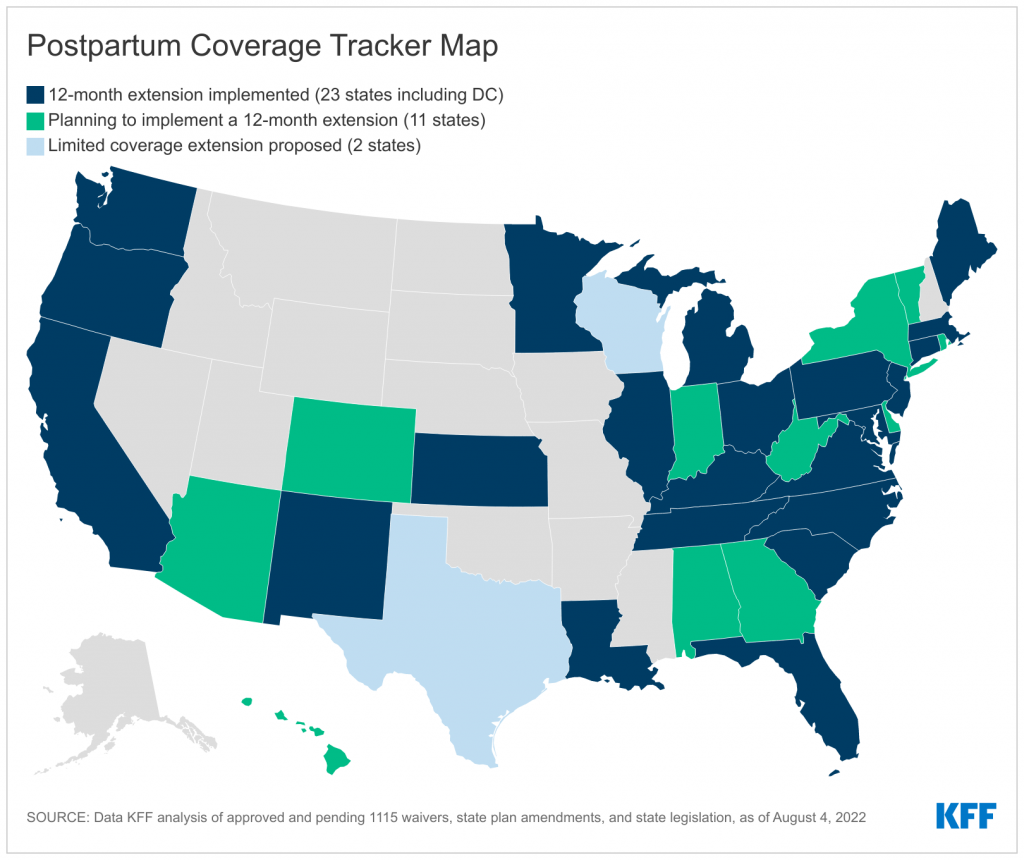 As 2022 Legislative Sessions End, Most States Are Adopting New Option to Extend Medicaid Postpartum Coverage As 2022 Legislative Sessions End, Most States Are Adopting New Option to Extend Medicaid Postpartum Coverage