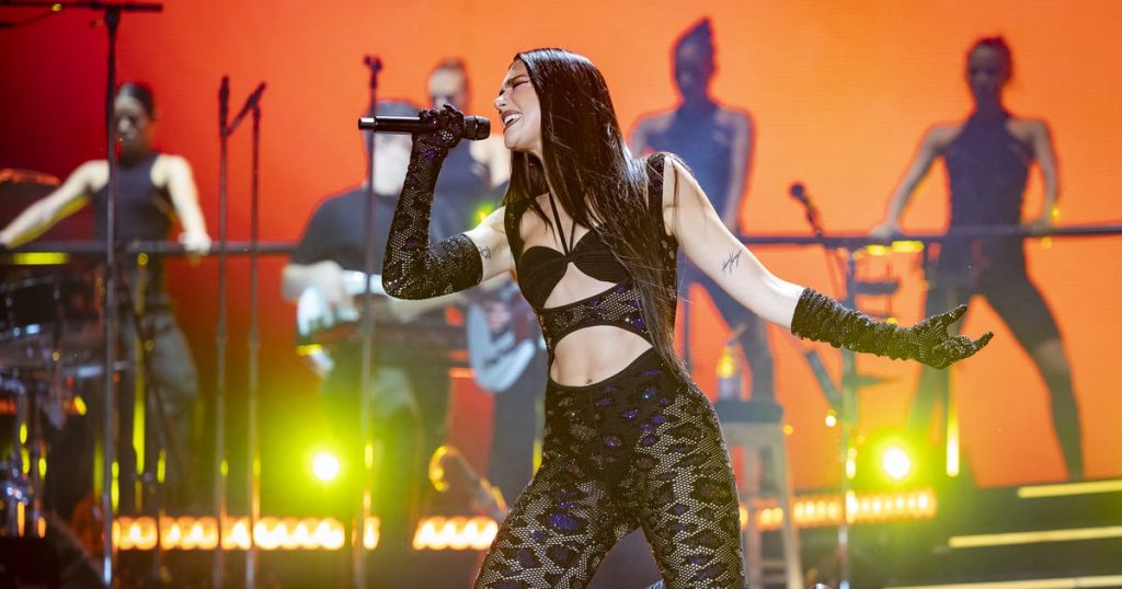 Dua Lipa Sparkled in a Cutout Bedazzled Catsuit For Her Latest Performance Dua Lipa Sparkled in a Cutout Bedazzled Catsuit For Her Latest Performance