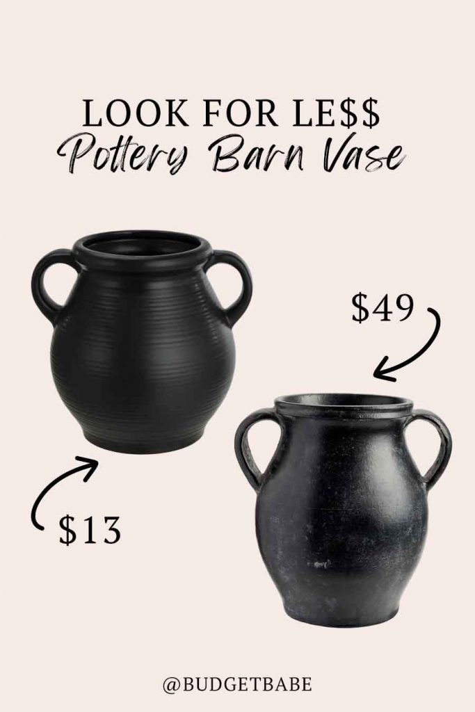 Look for Less: Pottery Barn Black Urn Vase Look for Less: Pottery Barn Black Urn Vase