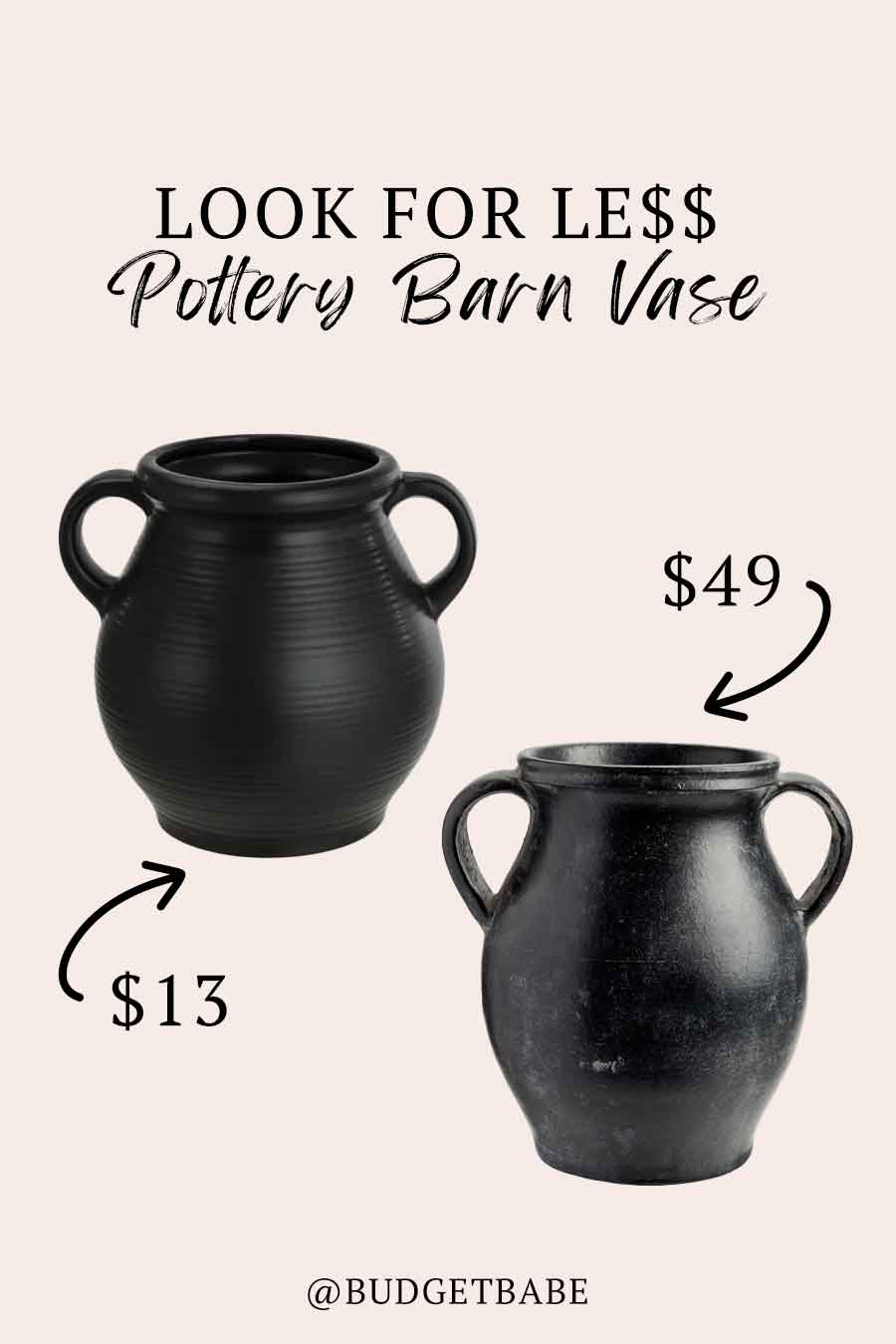 Pottery Barn black urn vase lookalike at Walmart Pottery Barn black urn vase lookalike at Walmart