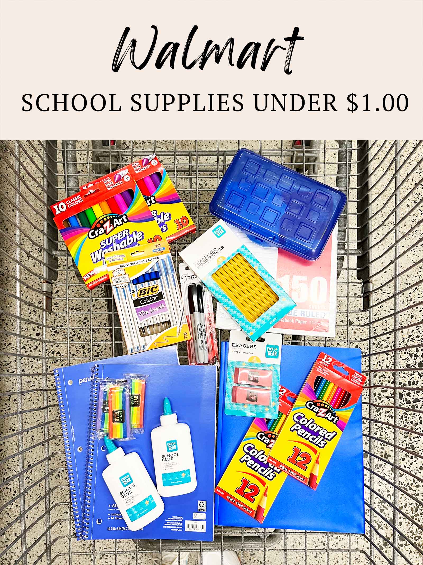 School supplies under $1.00 Walmart has school supplies under $1.00!